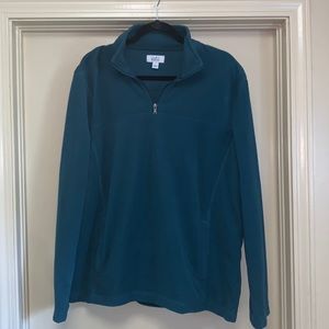 Quarter Zip Pullover Fleece Green L